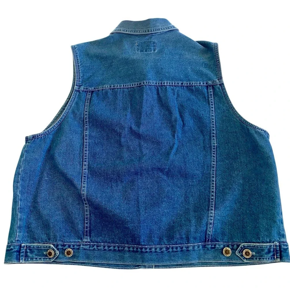 Womens Denim Vest Size 18W Faded Glory Authentic Button Up